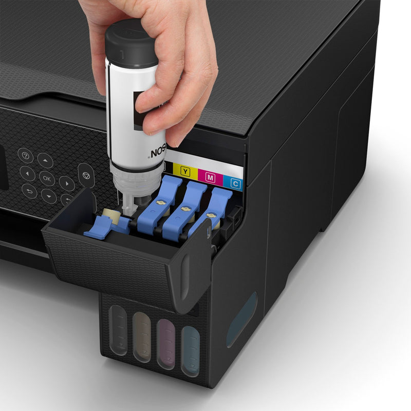 Afbeelding laden in galerijviewer, Epson ecotank et-2870 a4 multifunctionele wi-fi-printer met inkttank all-in-one inkjetprinter (zwart, scannen, kopiëren, inclusief tot 3 jaar inkt)
