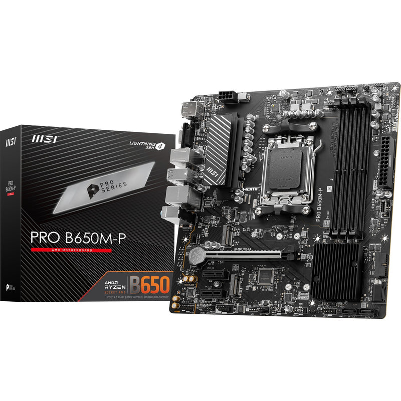 Afbeelding laden in galerijviewer, Msi pro b650m-p socket am5 moederbord (zwart, raid, 2.5 gb-lan, sound, µatx)
