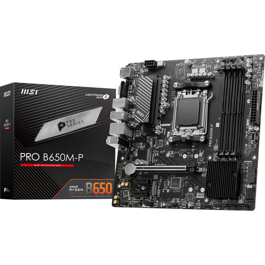 Msi pro b650m-p socket am5 moederbord (zwart, raid, 2.5 gb-lan, sound, µatx)