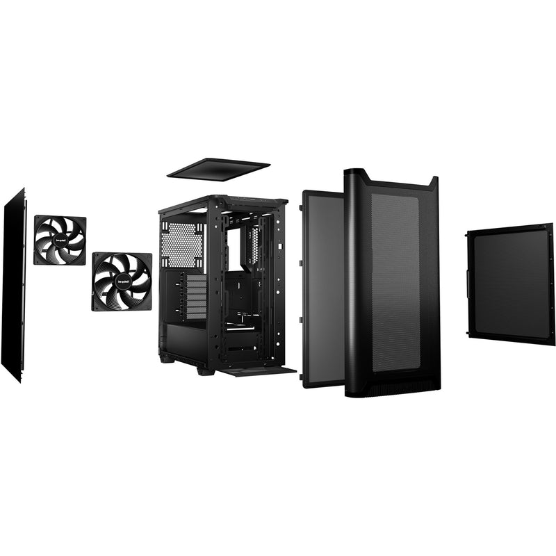 Afbeelding laden in galerijviewer, Be quiet! pure base 501 airflow midi tower behuizing (zwart | 2x usb-a | 1x usb-c)
