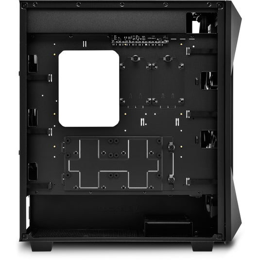 Sharkoon rev300 midi tower behuizing (zwart | 4x usb-a | 1x usb-c | rgb | tempered glass)