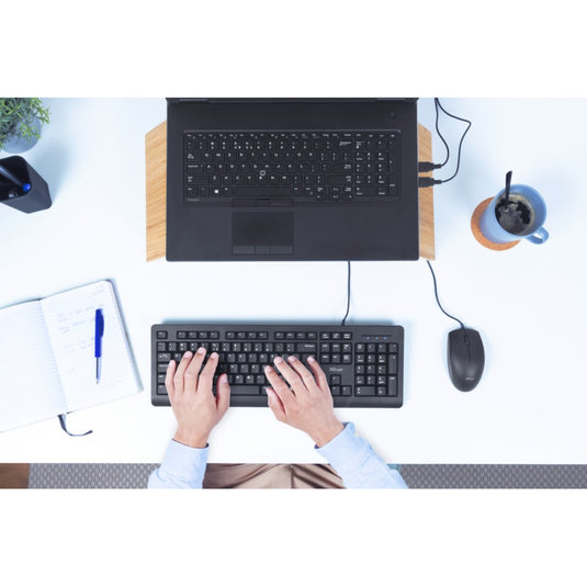 Trust primo keyboard mouse set desktopset (zwart, us lay-out (qwerty), membraan, 100%)