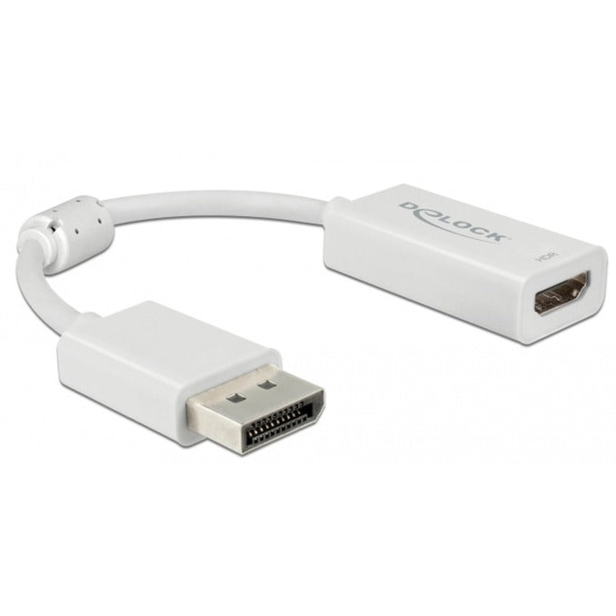 Afbeelding laden in galerijviewer, Delock displayport 1.4 > hdmi adapter (wit, 0,1 meter, 4k)
