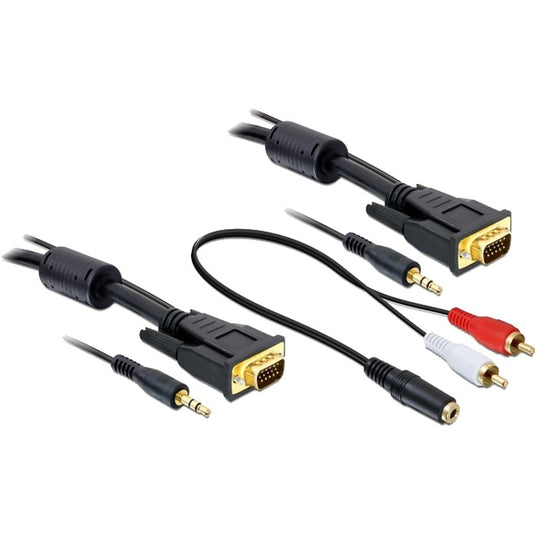 Delock cable vga + sound 5m male-male kabel (zwart, 84454)