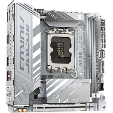 Gigabyte b860i aorus pro ice socket 1851 moederbord (zilver, raid, 2.5gb-lan, wi-fi 7, bt, sound, mini-itx)