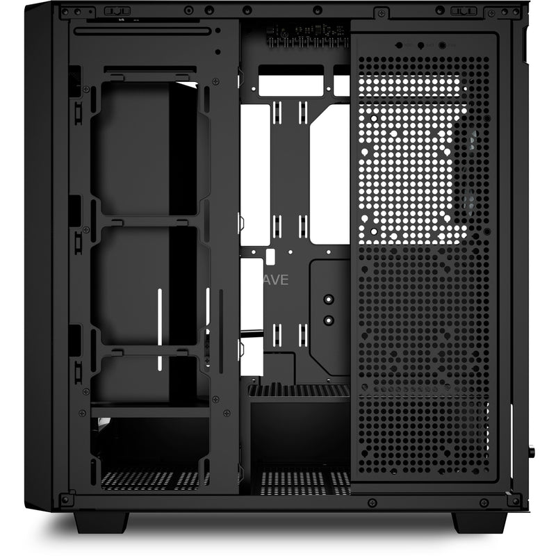 Afbeelding laden in galerijviewer, Sharkoon rebel c70g rgb midi tower behuizing (zwart houtkleur | 2x usb-a | 1x usb-c | rgb | tempered glass)
