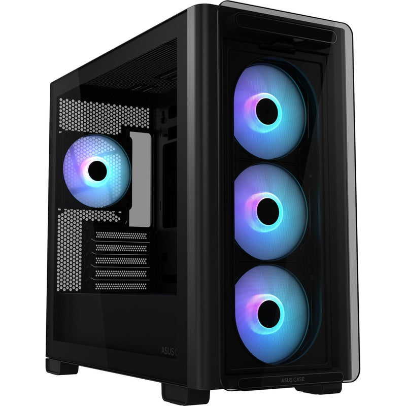 Afbeelding laden in galerijviewer, Asus a23 plus mini tower behuizing (zwart | 2x usb-a | 1x usb-c | rgb | tempered glass)
