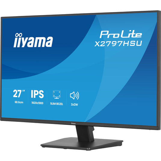 Iiyama prolite x2797hsu-b1 27 monitor (zwart, 120hz, hdmi, displayport, usb-c, audio)