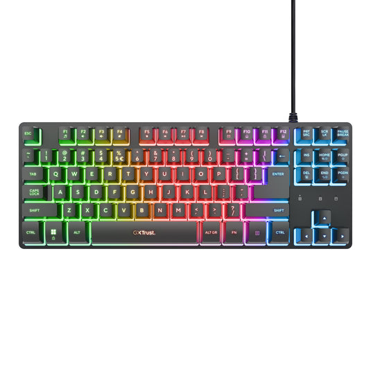 Trust gxt 833 thado toetsenbord met tkl-verlichting (zwart, us lay-out (qwerty), 80% (tkl), rgb)