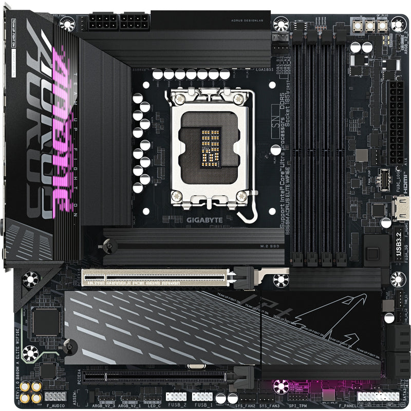 Afbeelding laden in galerijviewer, Gigabyte b860m aorus elite wifi6e socket 1851 moederbord (zwart, raid, 2,5gb-lan, wi-fi 6e, bt, sound, µatx)
