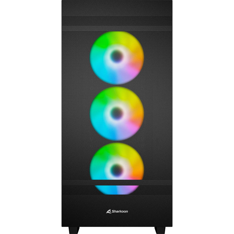 Afbeelding laden in galerijviewer, Sharkoon rebel c50 black rgb midi tower behuizing (zwart | 2x usb-a | 1x usb-c | rgb | tempered glass)

