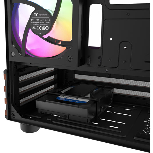 Thermaltake view 170 ws argb mini tower behuizing (zwart houtkleur | 2x usb-a | rgb | window)
