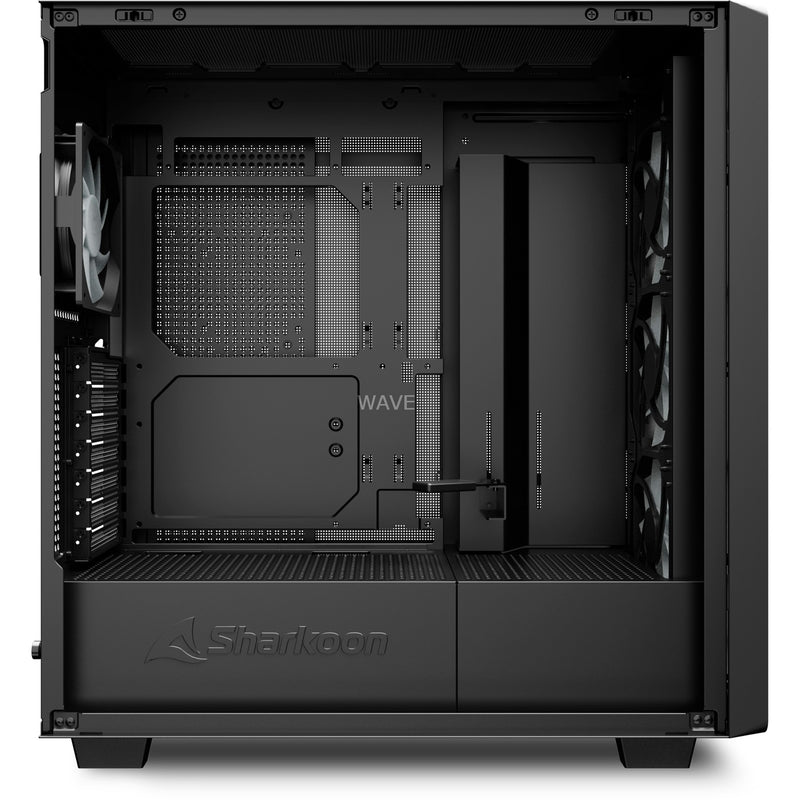 Afbeelding laden in galerijviewer, Sharkoon rebel c70g rgb midi tower behuizing (zwart houtkleur | 2x usb-a | 1x usb-c | rgb | tempered glass)
