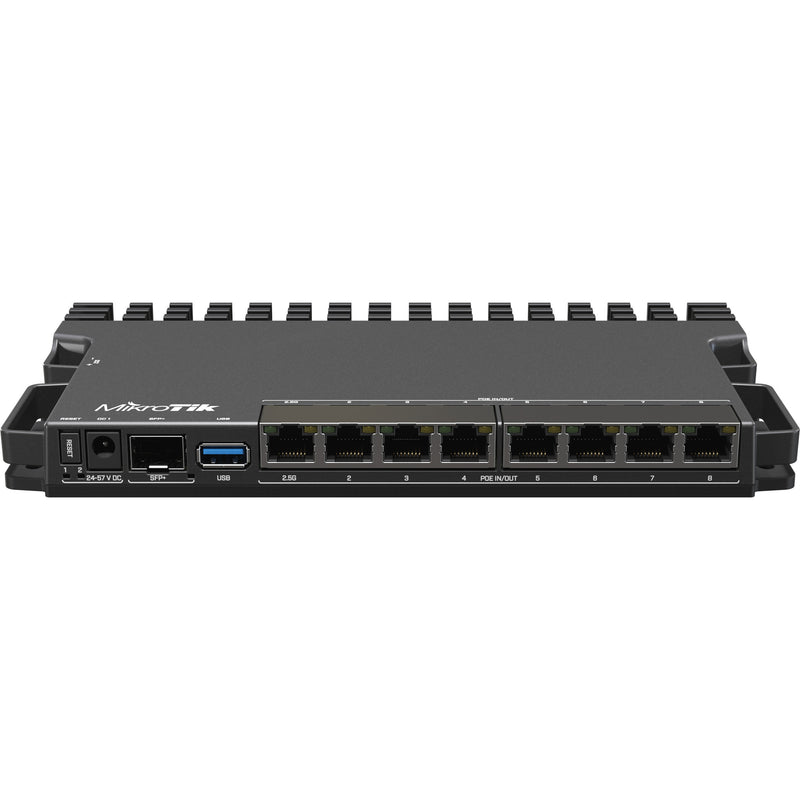 Afbeelding laden in galerijviewer, Mikrotik heavy-duty rb5009 router (rb5009upr+s+in) (zwart, marvell armada 7040 cpu, poe, sfp+)
