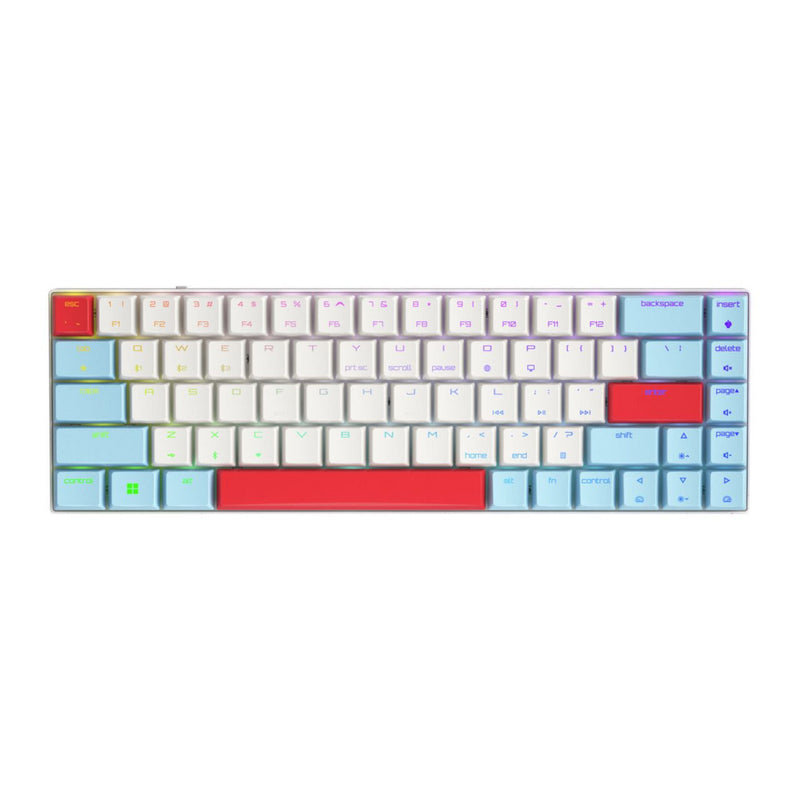 Afbeelding laden in galerijviewer, Cherry mx-lp 2.1 compact wireless rgb mechanisch toetsenbord (wit, us lay-out (qwerty), mx low profile speed, 65%, rgb, abs keycaps, 2.4 ghz | bluetooth 5.2 | usb-c)
