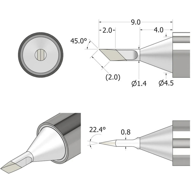 Afbeelding laden in galerijviewer, Ifixit fixhub soldeerpunt, mesvormig, 1,4 mm soldeerbout (zilver)
