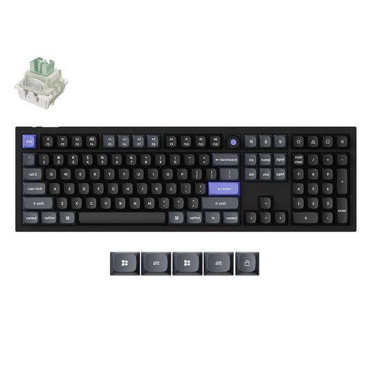 Keychron q6 he 8k magnetic switch keyboard (zwart, us lay-out (qwerty), ultra-fast lime, 100%, rgb, hot swap, 8k)