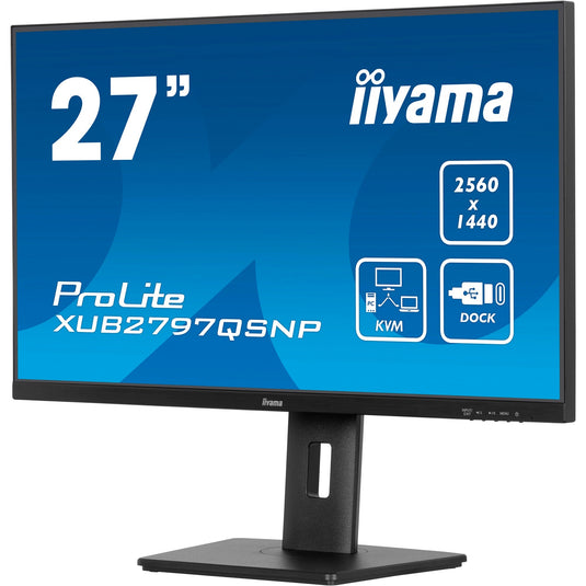 Iiyama prolite xub2797qsnp-b1 27 monitor (zwart (mat), hdmi, displayport, 3x usb-a, 3x usb-c, rj-45)
