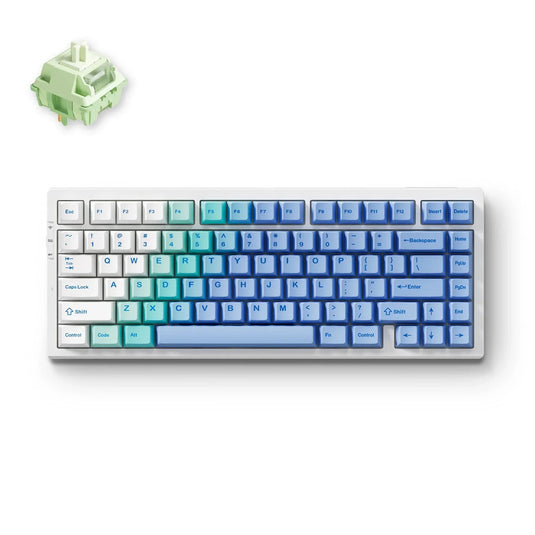 Mchose g75 pro arctic snow matcha latte v2 tri-mode gasket structure gaming mechanical rgb gaming toetsenbord (wit, us lay-out (qwerty), huano matcha latte v2, 75%, rgb, hot swap, double-shot pbt, draadloos | bluetooth | usb-c)
