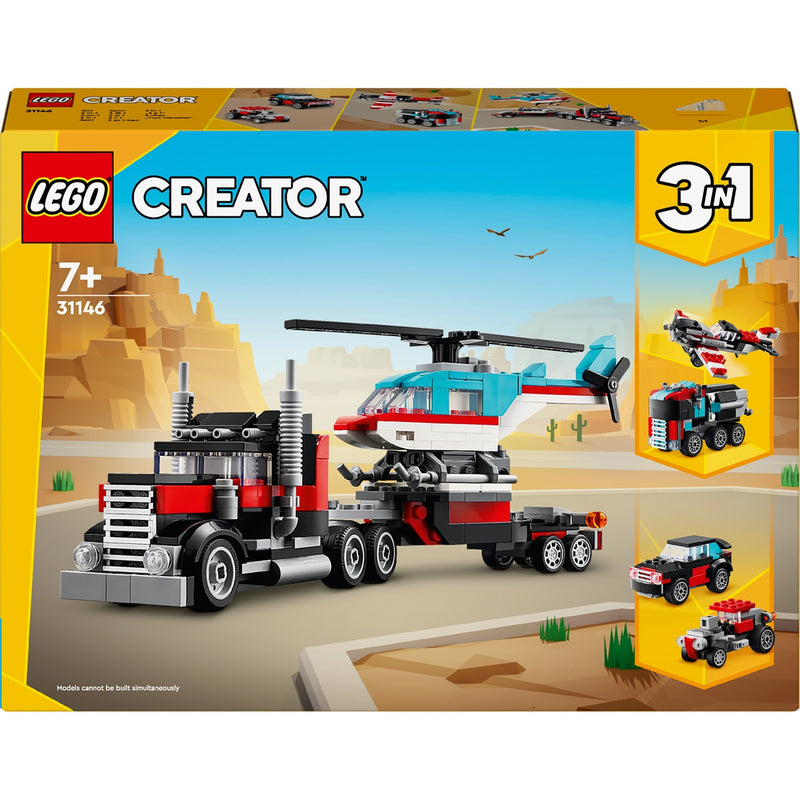 Afbeelding laden in galerijviewer, Lego creator 31146 truck met helikopter
