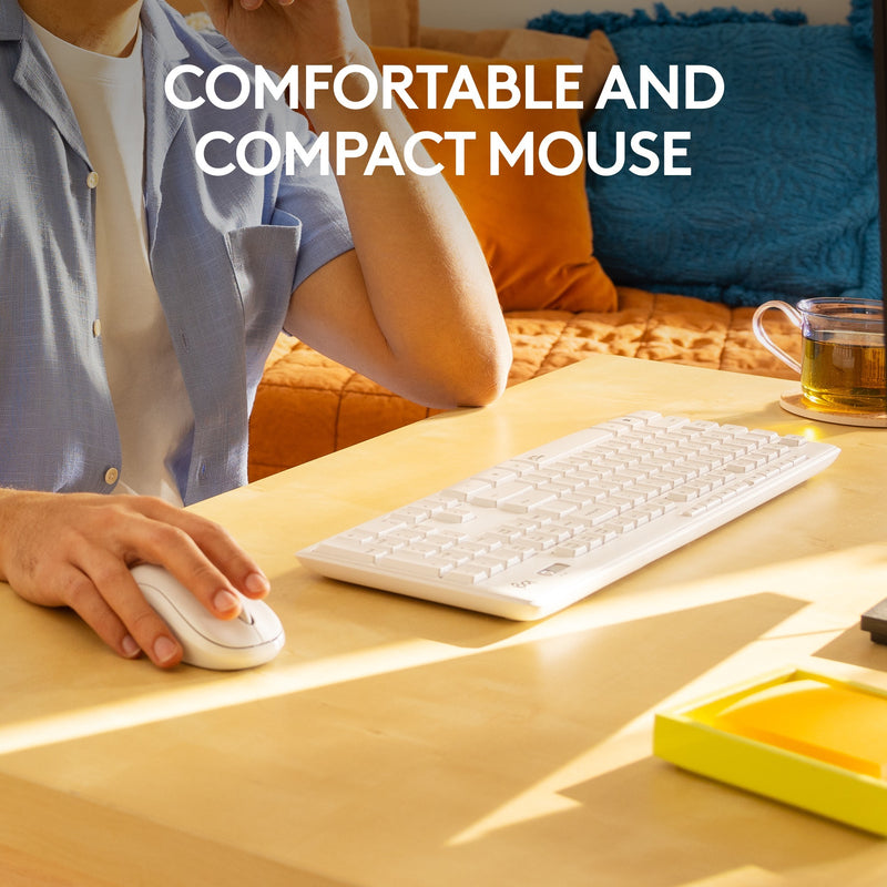 Afbeelding laden in galerijviewer, Logitech mk295 silent wireless keyboard and mouse combo desktopset (grijs, us-international lay-out (qwerty), 100%)
