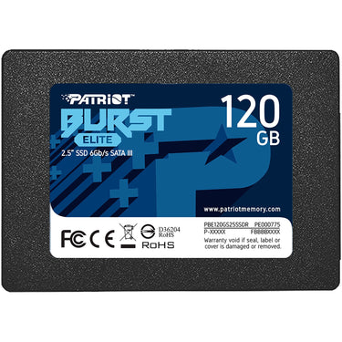 Patriot burst elite 120 gb ssd (zwart, pbe120gs25ssdr, sata 6 gb s)