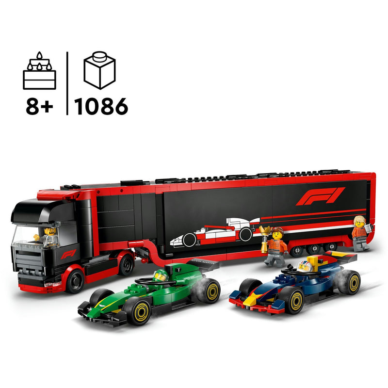 Afbeelding laden in galerijviewer, Lego city f1 truck met rb20 en amr24 f1® auto's speelset - 60445
