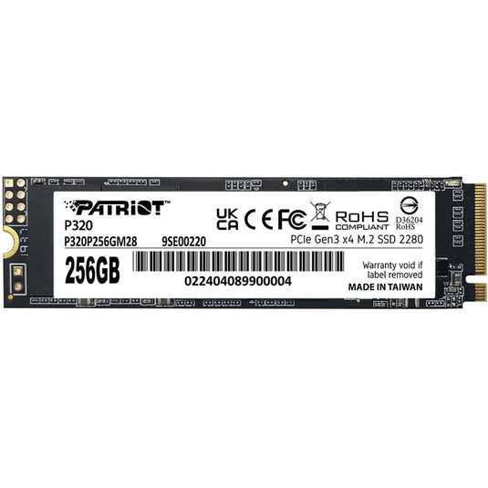 Patriot p320 256gb ssd (pcie 3.0 x4, nvme 1.3, m.2 2280)