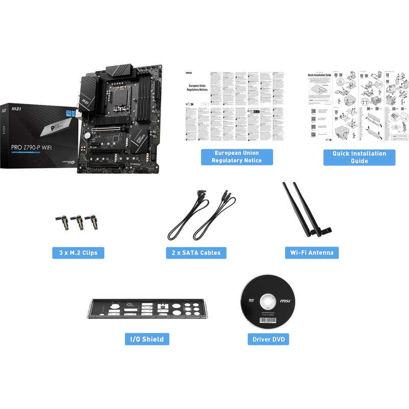 Afbeelding laden in galerijviewer, Msi pro z790-p wifi socket 1700 moederbord (zwart, raid, 2.5 gb-lan, wi-fi 6e, bt, sound, atx)
