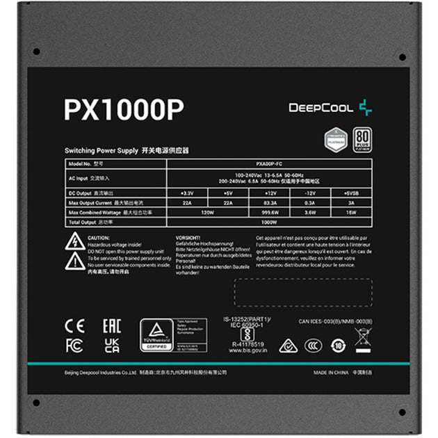 Afbeelding laden in galerijviewer, Deepcool px-p platinum modulaire 1000 watt voeding (5x pcie)
