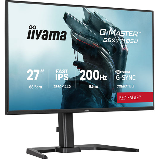 Iiyama g-master red eagle gb2771qsu-b1 27 gaming monitor (zwart, 2x hdmi, displayport, 2x usb-a, 2x usb-c, 200 hz)