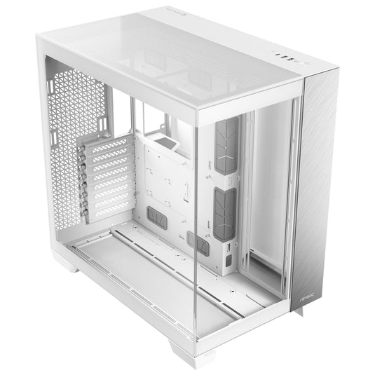 Antec c8 aluminum midi tower behuizing (wit zilver | 2x usb-a | 1x usb-c | tempered glass)