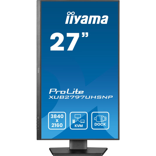 Iiyama prolite xub2797uhsnp-b1 27 4k uhd monitor (zwart, hdmi, displayport, 4x usb-a, usb-c, rj-45)