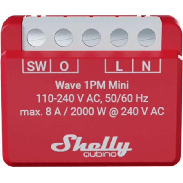 Afbeelding laden in galerijviewer, Shelly qubino wave 1pm mini relais (rood wit, 1-kanaals, z-wave)
