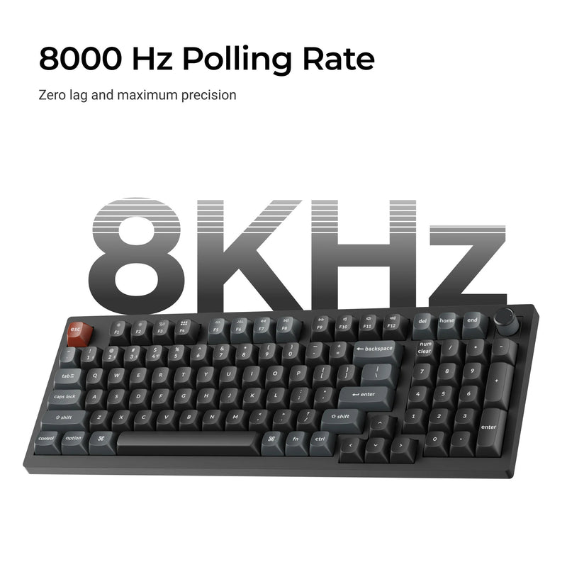 Afbeelding laden in galerijviewer, Keychron v5 ultra 8k wireless custom mechanical keyboard (zwart, us lay-out (qwerty), silk pom banana, 96%, rgb, hot swap, 2.4 ghz | bluetooth 5.3 | usb-c)
