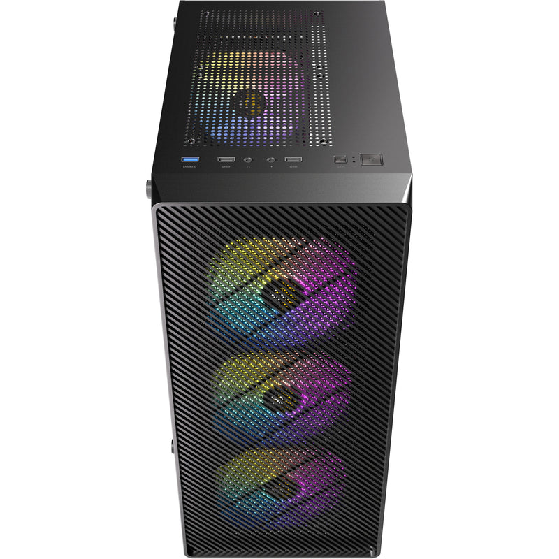 Afbeelding laden in galerijviewer, Antec ax26 rgb elite midi tower behuizing (zwart | 3x usb-a | tempered glass)
