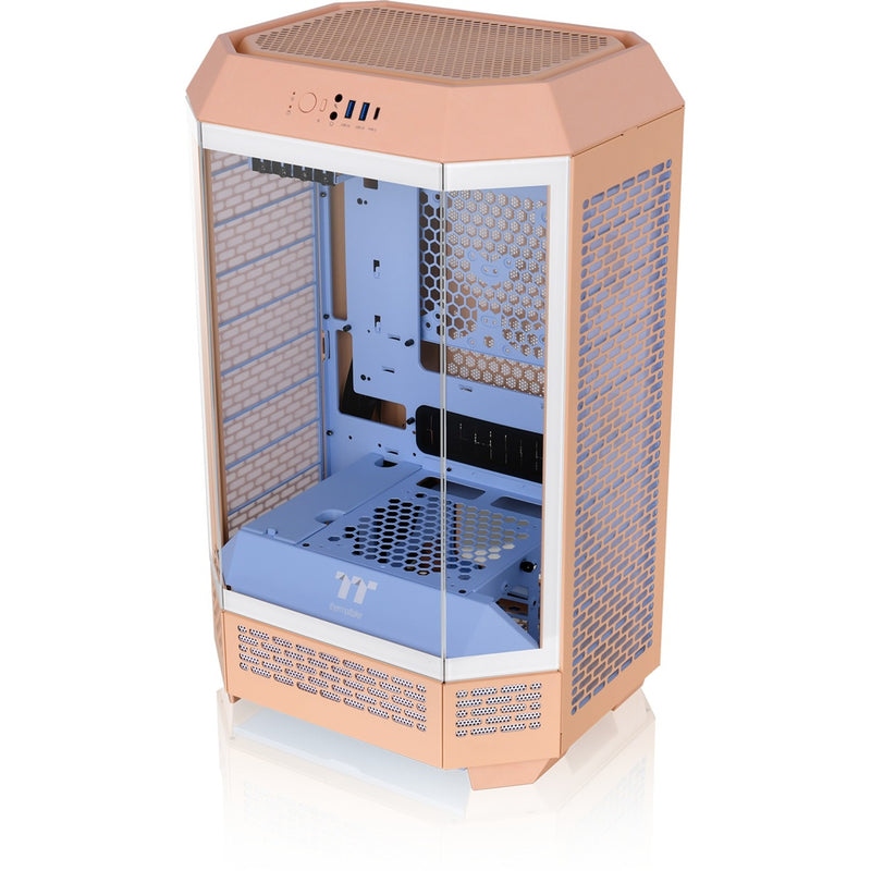 Afbeelding laden in galerijviewer, Thermaltake the tower 300 - peach fuzz mini tower behuizing (perzik | 3x usb-a | tempered glass)
