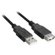 Sharkoon usb 2.0 verlengkabel (zwart, 1 meter, dubbele afscherming)