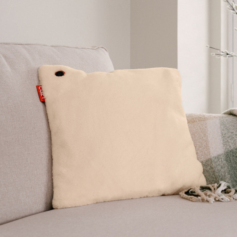 Afbeelding laden in galerijviewer, Cozy una teddy 45 x 45 cm draadloos warmtekussen (lichtbeige, powerbank 5000 mah)
