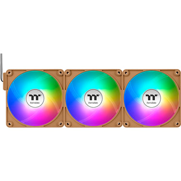 Thermaltake ct120 ex argb sync pc cooling fan gravel sand (3-fan pack) case fans (lichtbruin, 3 stuks, 120 x 120 x 25 mm, pwm)