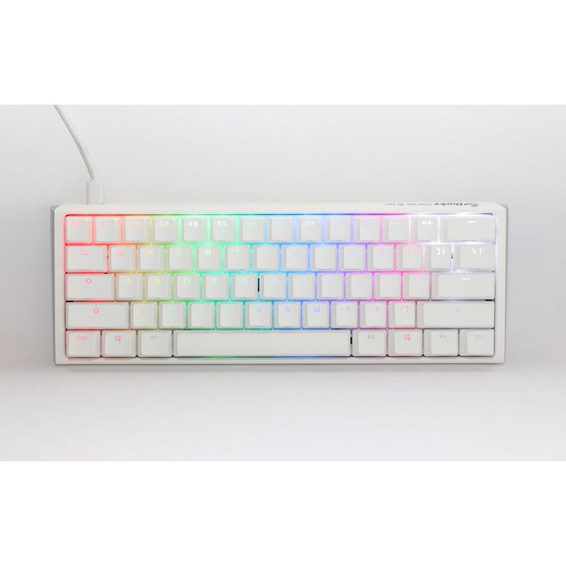 Afbeelding laden in galerijviewer, Ducky one 3 classic pure white mini rgb mechanisch toetsenbord (wit, us lay-out (qwerty), cherry mx red, 60%, rgb led, double-shot pbt, hot-swappable, quack mechanics)
