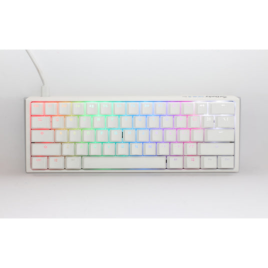Ducky one 3 classic pure white mini rgb mechanisch toetsenbord (wit, us lay-out (qwerty), cherry mx red, 60%, rgb led, double-shot pbt, hot-swappable, quack mechanics)