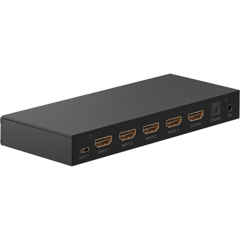 Afbeelding laden in galerijviewer, Goobay hdmi switch 4-1 audio output 4k kvm-switch (zwart)
