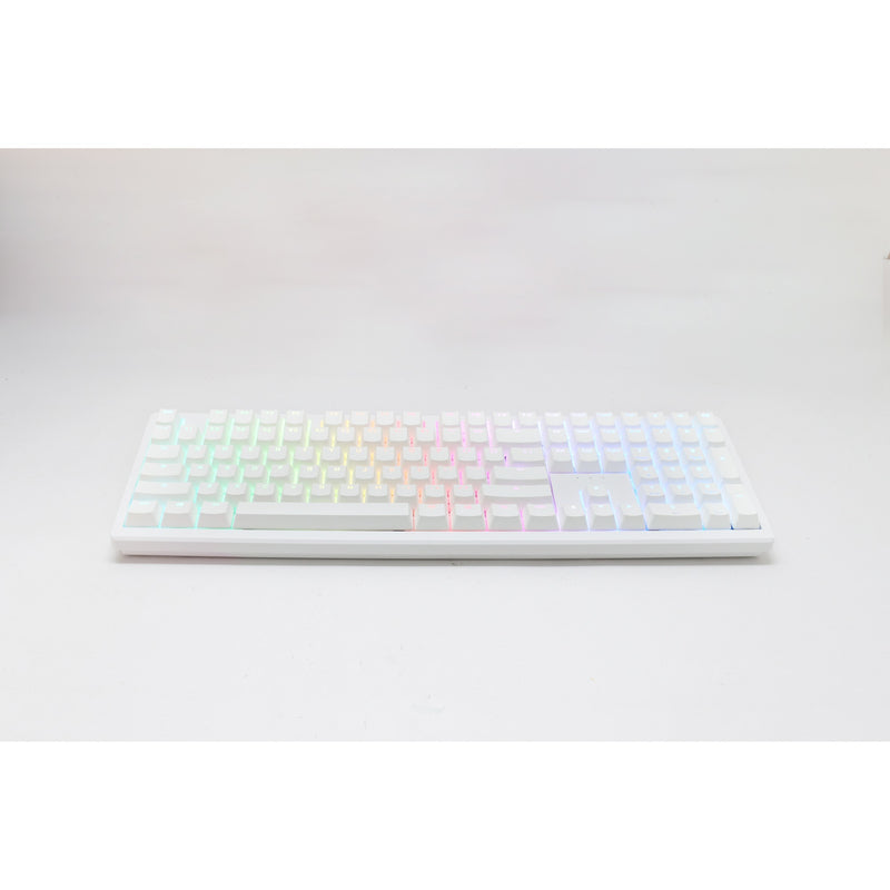 Afbeelding laden in galerijviewer, Ducky zero 6108 pure white rgb mechanisch gaming toetsenbord (wit, us lay-out (qwerty), cherry mx2a speed silver, 100%, rgb leds, double-shot pbt, hot swap, 2.4ghz | bluetooth | usb-c)
