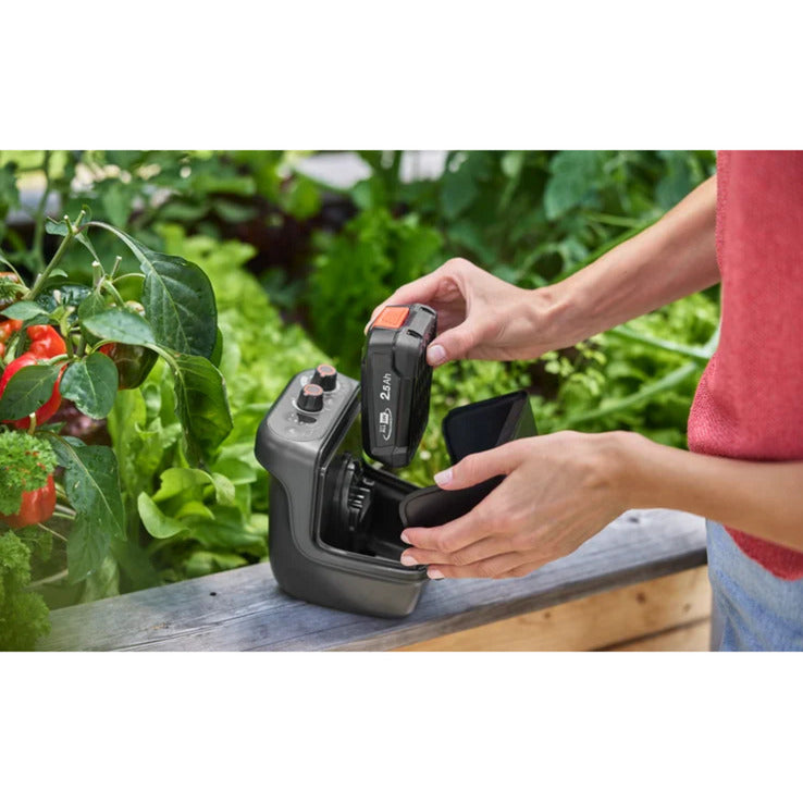 Afbeelding laden in galerijviewer, Gardena accu regentonpomp 2400 comfortautomatic 18v p4a gebruiksklare set incl. accu en oplader (donkergrijs zwart, 14605-20 | pomp | accu | oplader | buis en aansluiting)
