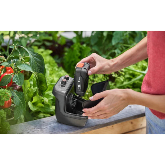 Gardena accu regentonpomp 2400 comfortautomatic 18v p4a gebruiksklare set incl. accu en oplader (donkergrijs zwart, 14605-20 | pomp | accu | oplader | buis en aansluiting)