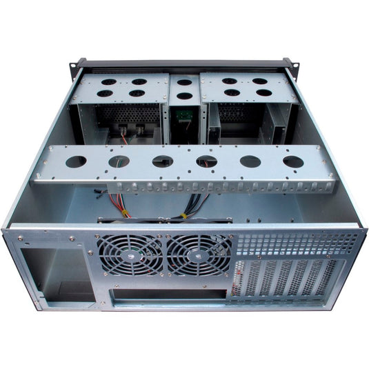 Inter-tech 4u-4098-s rack behuizing (zwart | 2x usb-a)