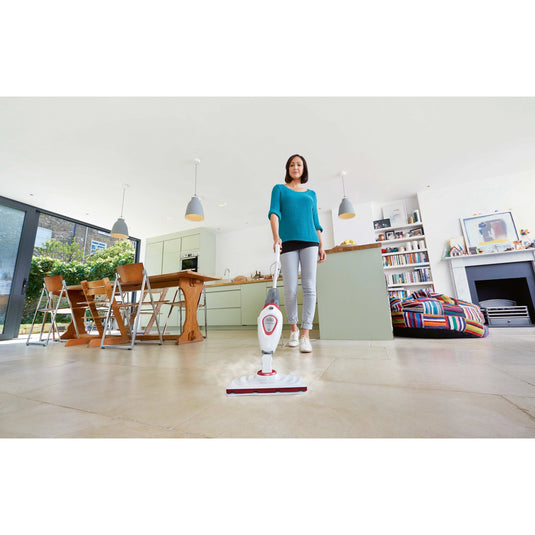 Black+decker bds1616r 1600w steam-mop met 2 stoomdoeken stoomreiniger (wit rood)