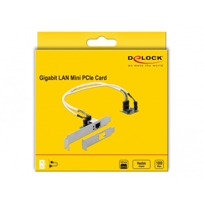Afbeelding laden in galerijviewer, Delock mini pcle i o pcle half size 1x gigabit lan netwerkadapter (low profile)

