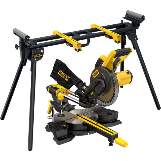 Stanley 1500w 216mm afkort- en verstekzaag met zaagtafel (geel zwart)